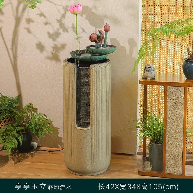 Nouvelle fontaine d'eau de lotus de style chinois du sol au plafond, décoration d'ambiance pour salo