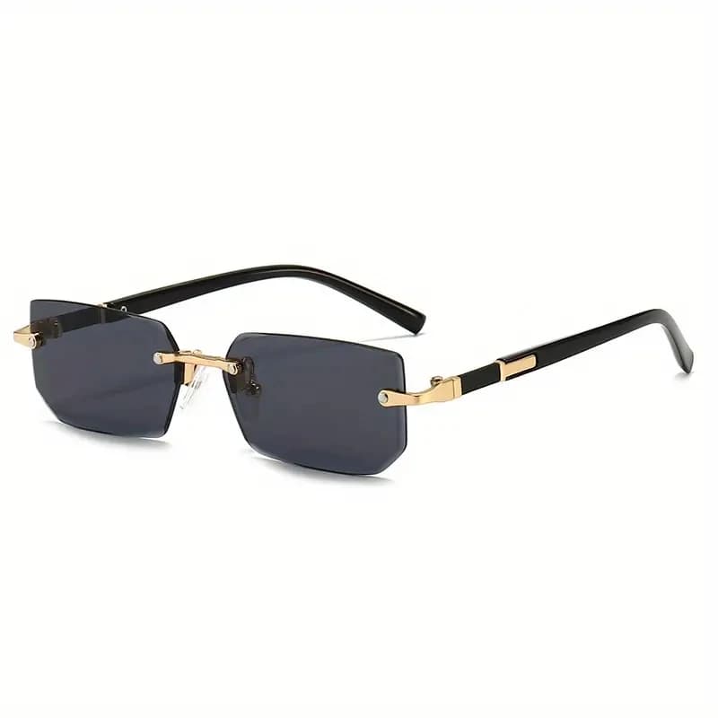 Lunettes de soleil rectangulaires sans monture pour hommes et femmes, nuances populaires, petites lu