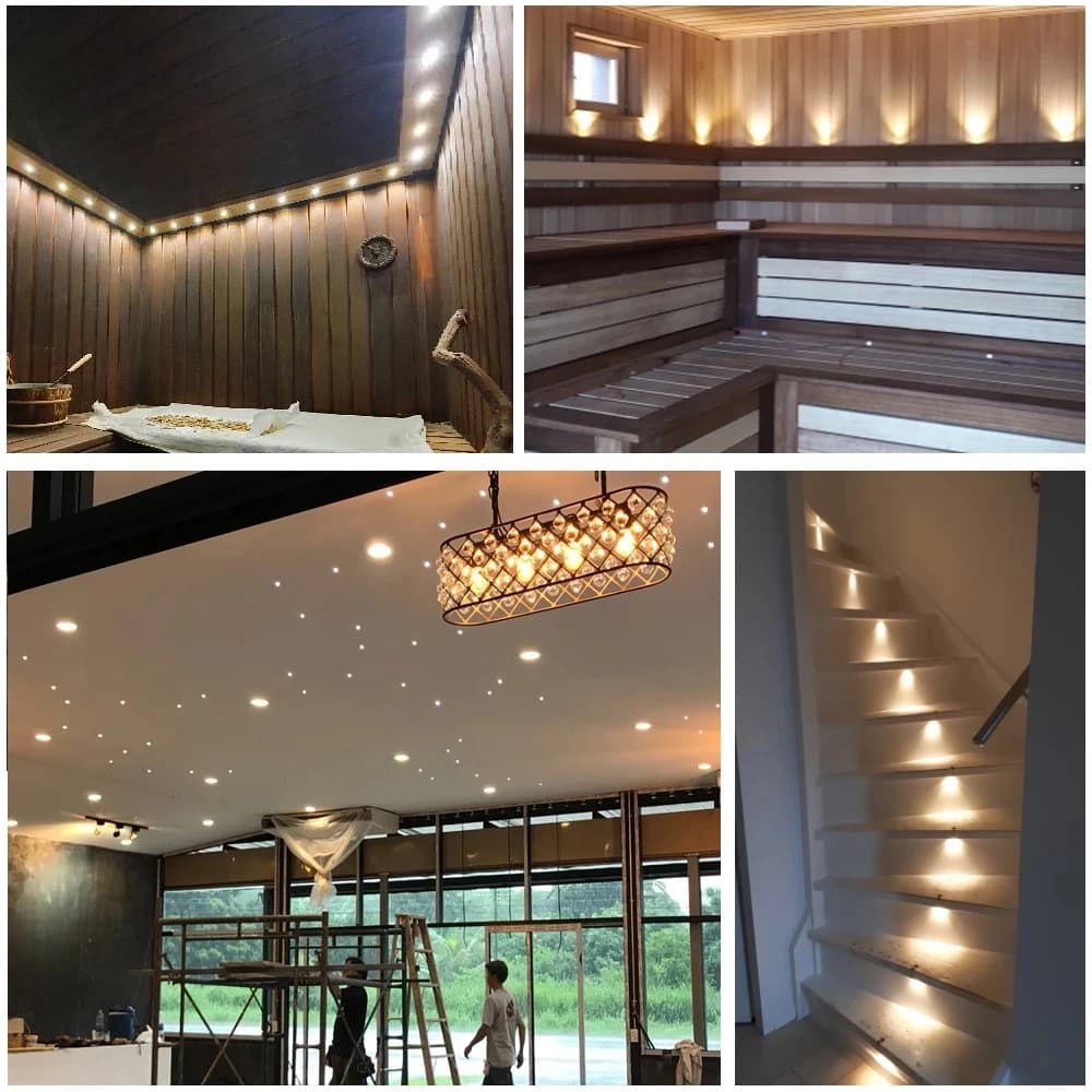 Mini Spot Lumineux LED RGB à Intensité Réglable de 1/0.5W et 12V, Luminaire de Plafond, Tapis Roulan