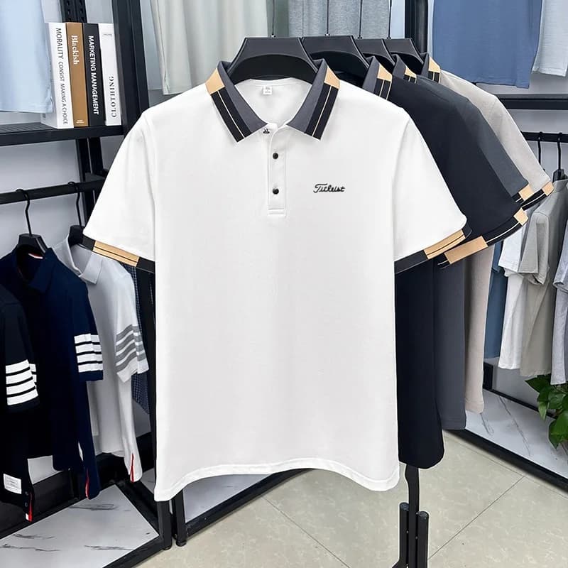 Polo à manches courtes pour homme, design de marque, col à revers, nouvelle collection été, t-shirt 