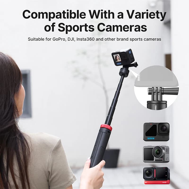 Ulanzi Go-Quick II 1.4M trépied extensible Selfie bâton pour GoPro Hero 13 12 11 10 DJI Insta360 cam