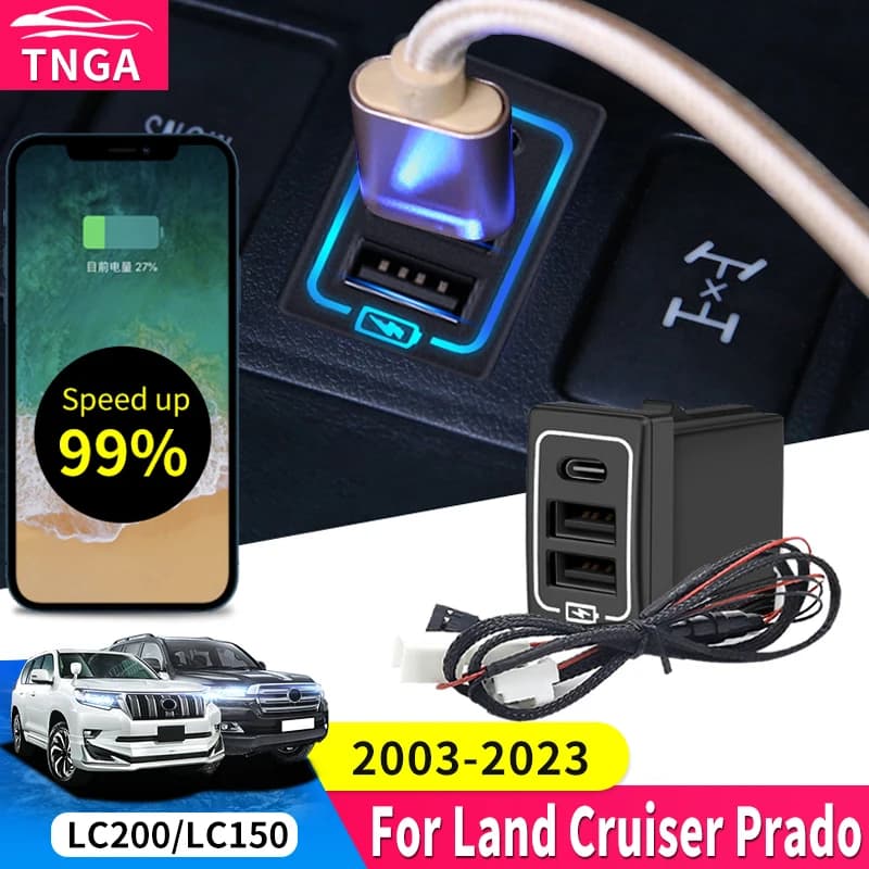 Approprié pour Toyota Série USB Prise De Charge PD Type C Rapide De Charge Interface Land Cruiser 20