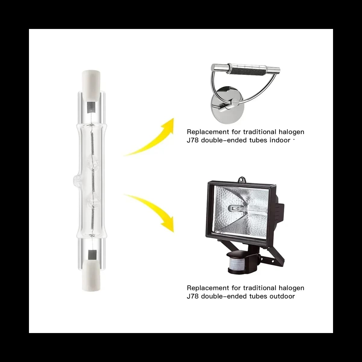 Lampe linéaire halogène R7S, lampe à intensité variable pour bâtiment, éclairage paysager, travail, 