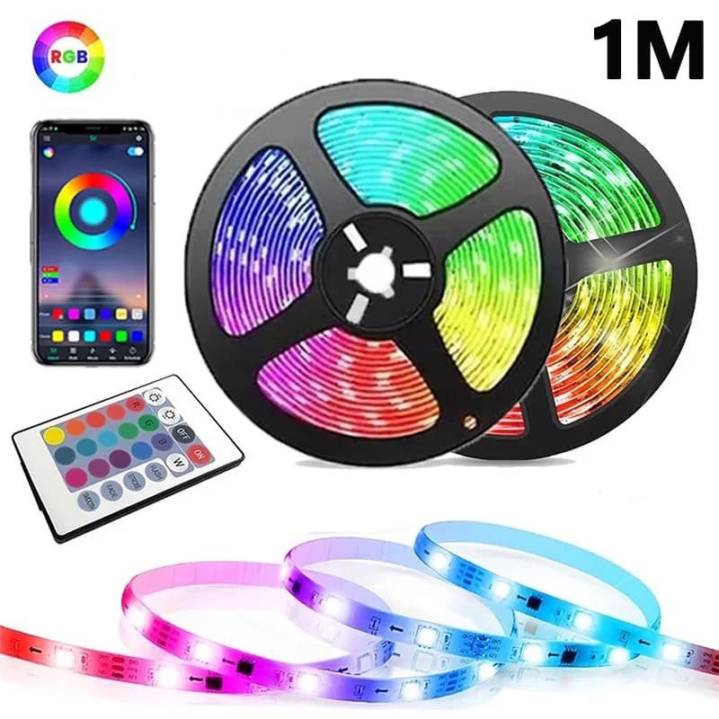 1-30M RGB LED bande lumineuse 5V USB Bluetooth 24Key télécommande ruban Flexible changement de coule