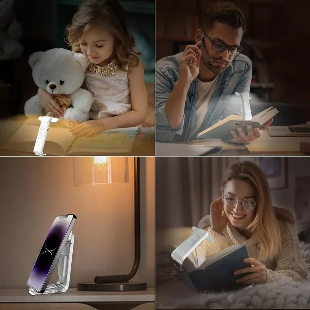 Lampe de lecture, lampe de livre rechargeable par USB pour lire la nuit au lit, lampe de marque-page