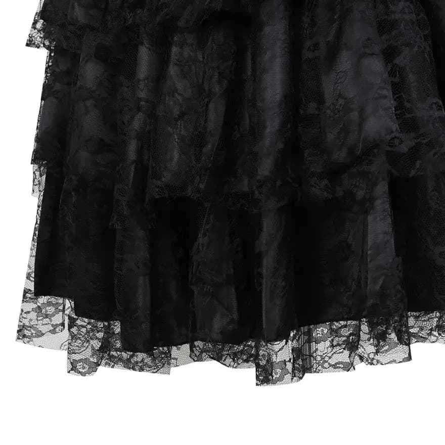 Femmes gothique Sexy dentelle florale maille Tulle Mini jupe plissée Showgirl mode fête danse jupes 