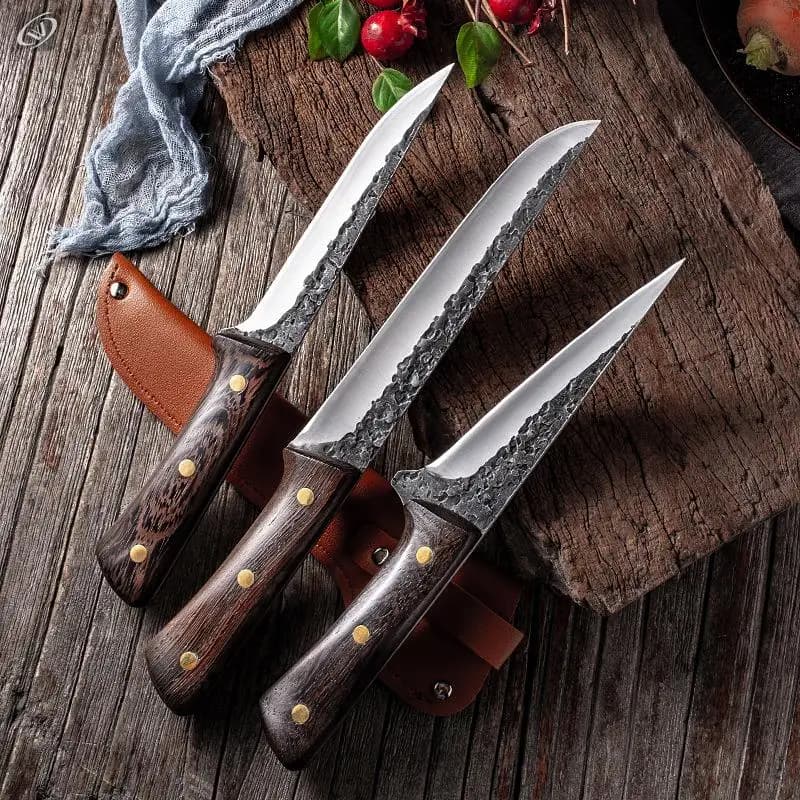 Ensemble de couteaux à désosser forgés, couteau de Chef forgé à la main, couteaux de cuisine profess
