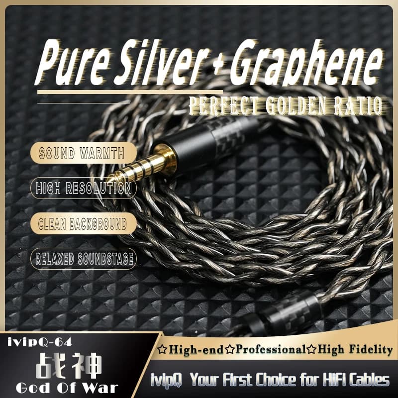 Câble de mise à niveau pour écouteurs HiFi ivipQ-64 God of War, 7N, graphène imprégné d'huile d'arge