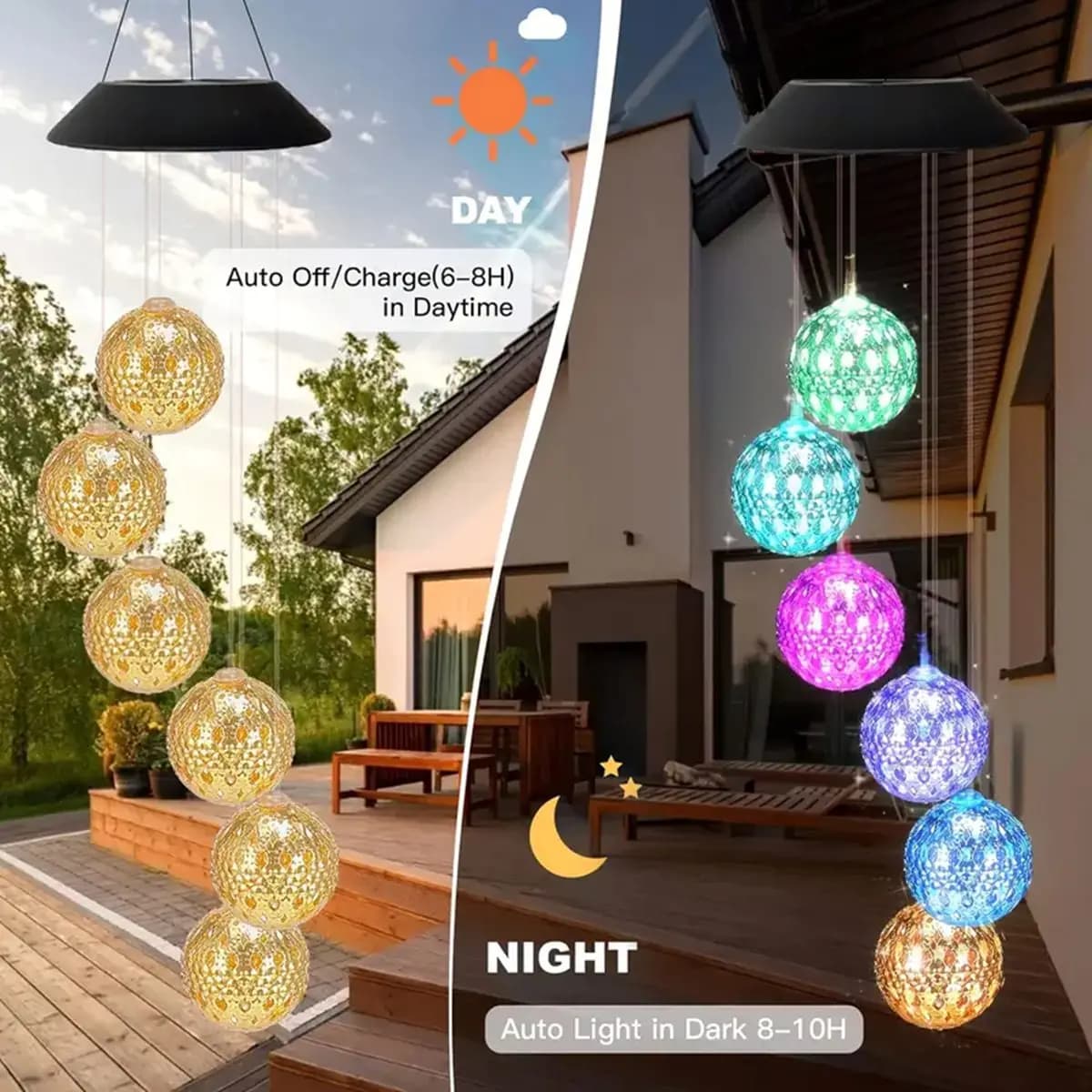 Lampe solaire à vent boule marocaine, 1 pièce, tendance, colorée, pour la décoration de la maison et