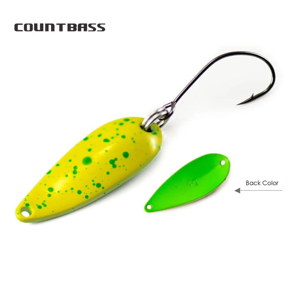 COUNTBASS cuillères à truite 2.4g et 4g leurres de pêche avec crochet unique appâts métalliques de c
