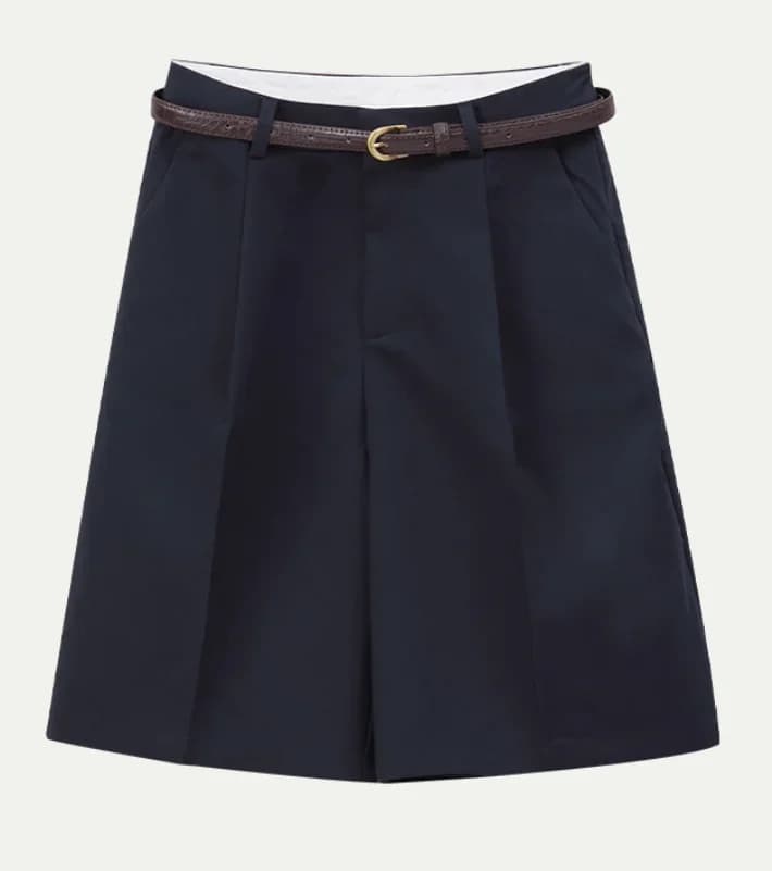Short taille haute à jambes larges pour femmes, short décontracté avec ceinture, été