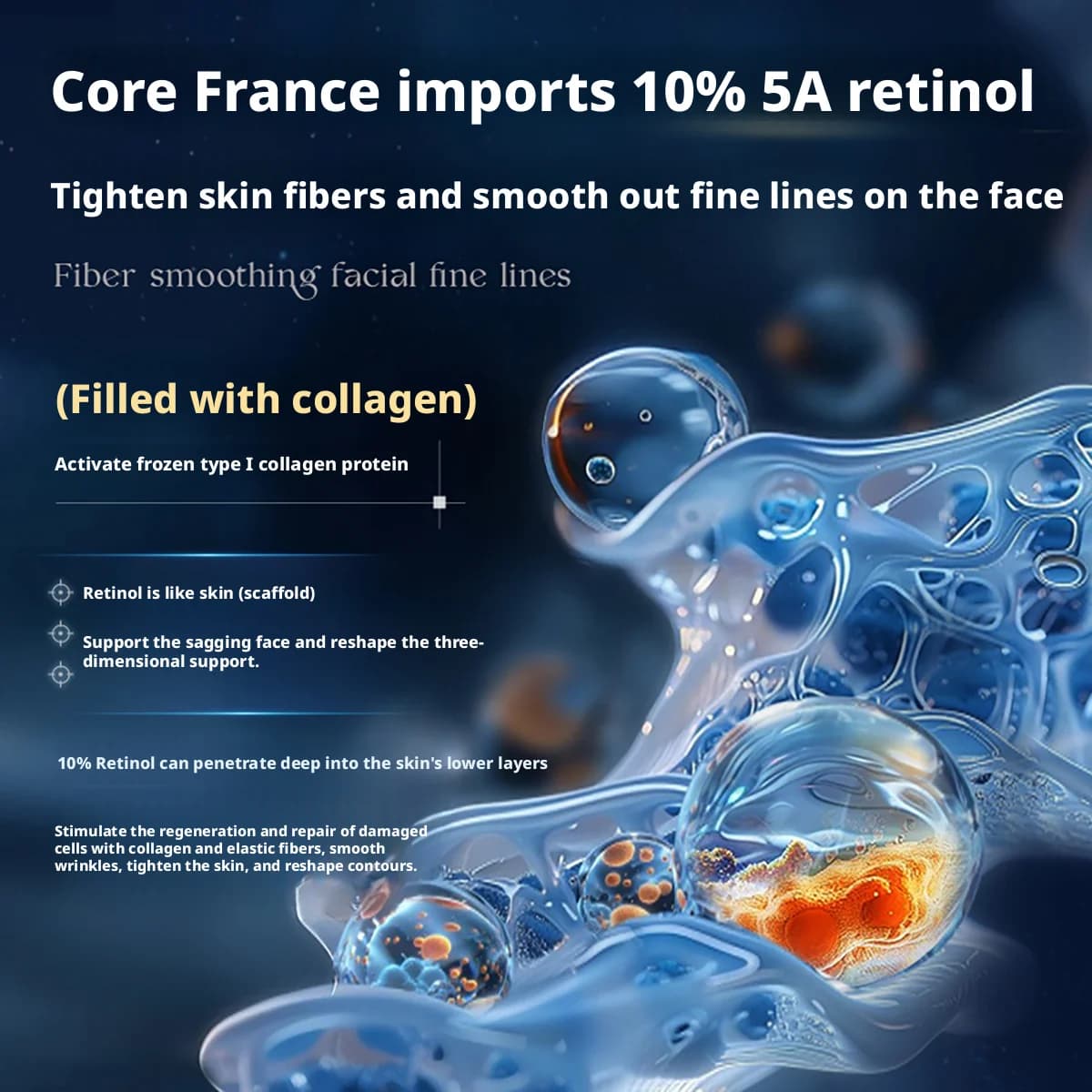 RUYI rétinol Essence crème pour le visage haute hydratant raffermissant et Anti-rides estompe les ta