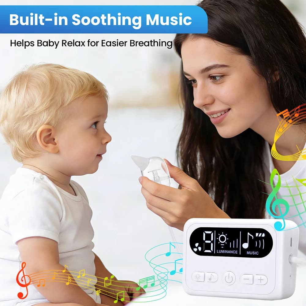 Aspirateur nasal électrique pour bébé avec musique intégrée et comptines, aspirateur de mucus rechar