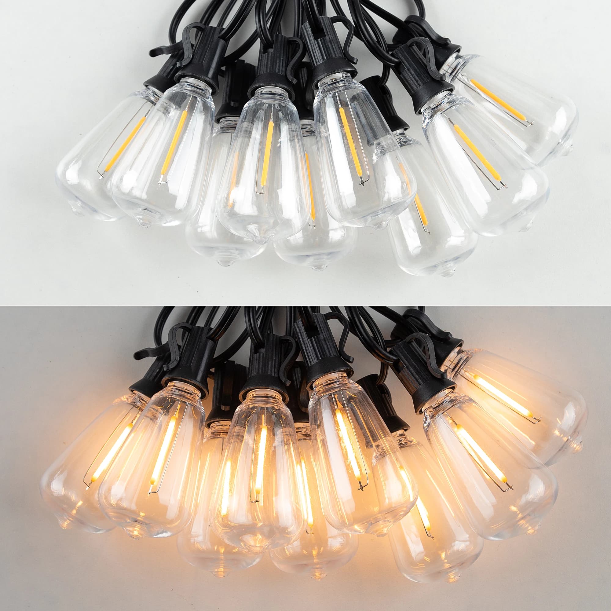 ST38-Guirxiété Lumineuse LED d'Extérieur en Plastique, Incassable et Étanche, Ampoule à Intensité Va