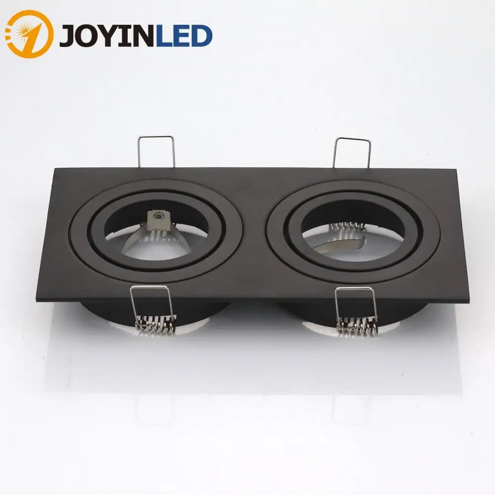 Support de lampe en aluminium à Double tête GU10 MR16, noir, argent, blanc, GU10, cadre de fixation 