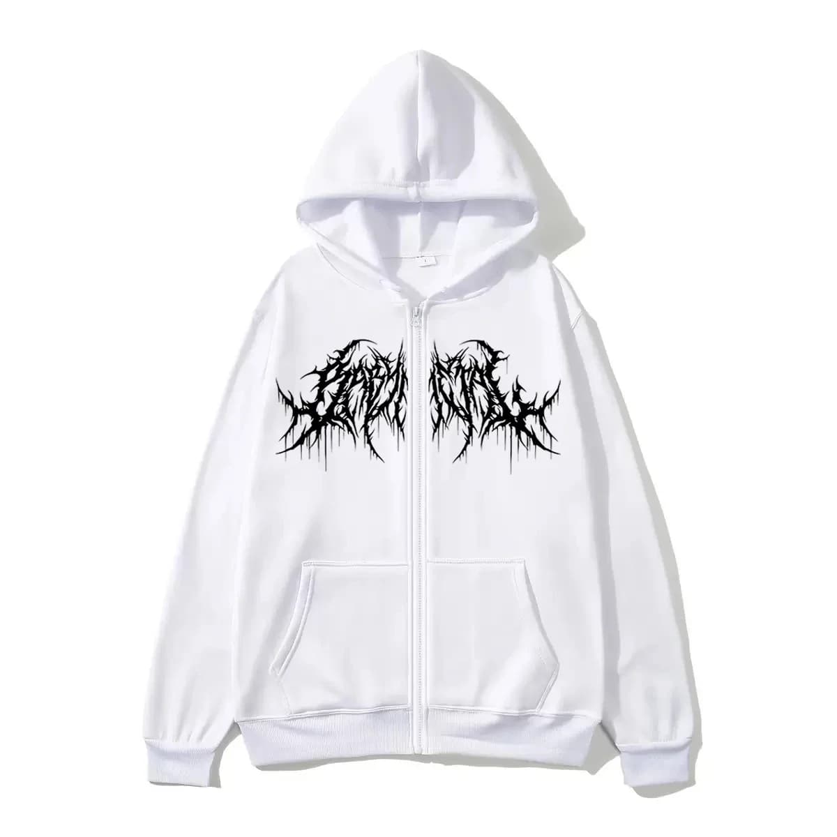Sweat à capuche zippé Y2K pour hommes, vêtements avec imprimés graphiques, style hip hop, gothique, 