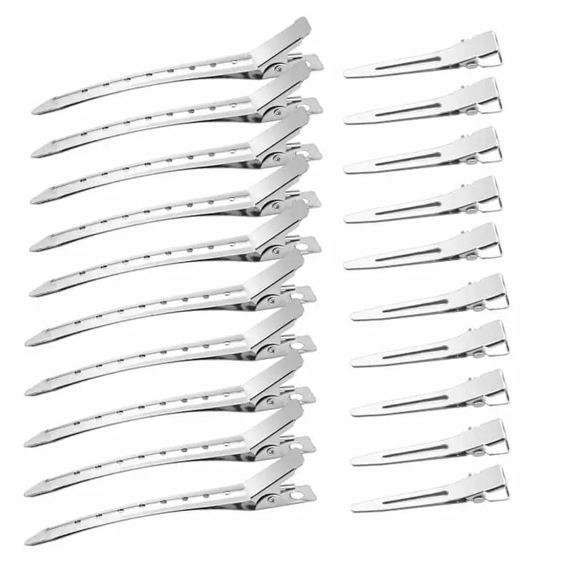 Pince à cheveux professionnelle sans pli pour Salon de coiffure, 10/20 pièces, fixe, sans courbure, 