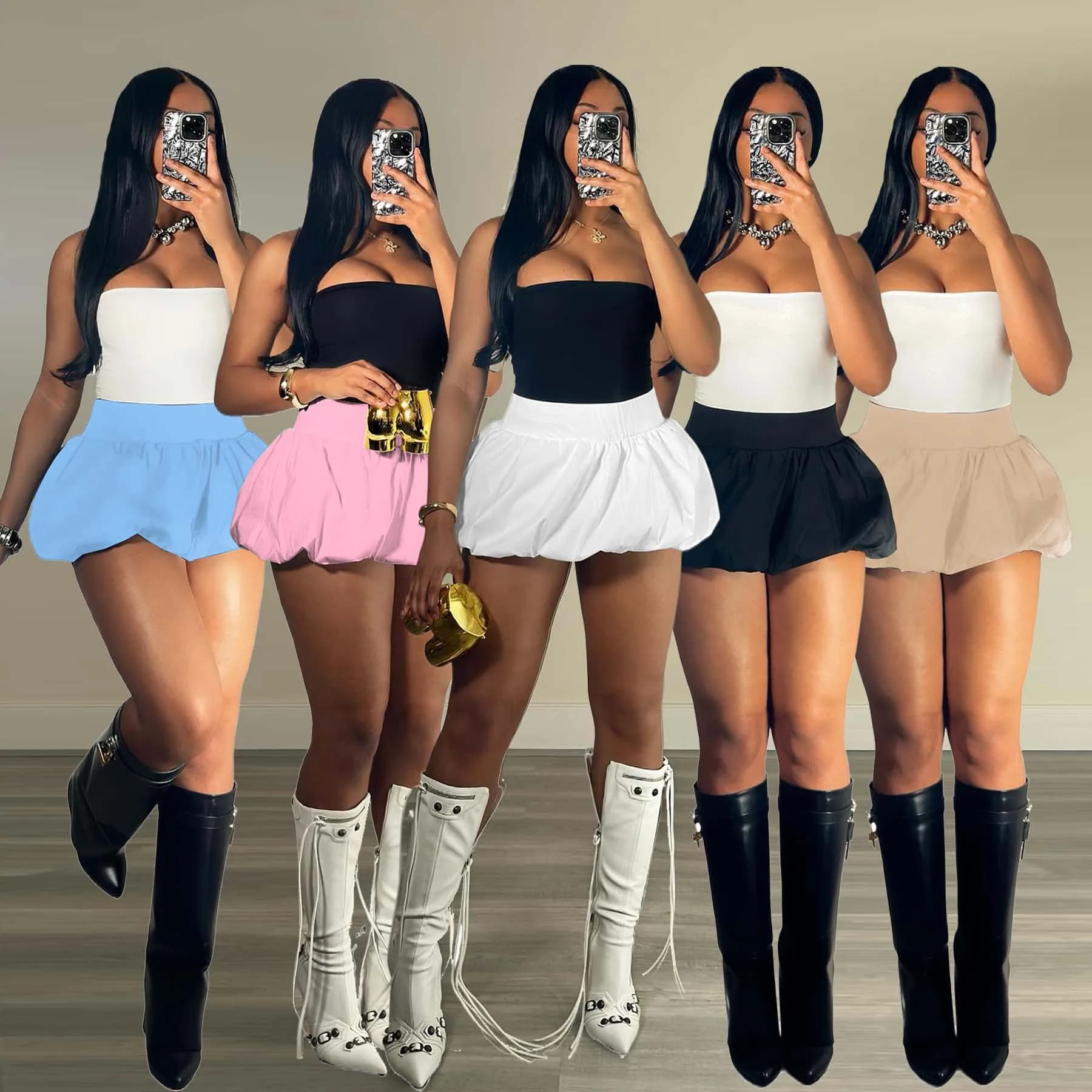 Mini jupe sexy bouffante pour femmes, Streetwear Y2K, Vêtements d'été, Taille haute, Crayon court, J