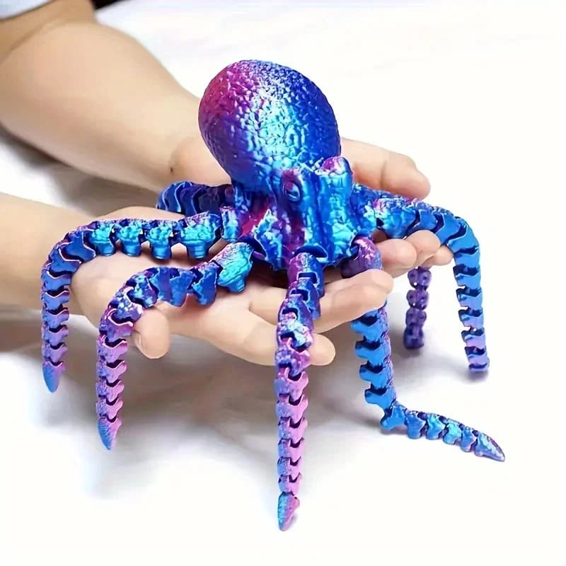 Figurine de pieuvre articulée imprimée en 3D : un jouet anti-stress réaliste et articulé, et un obje