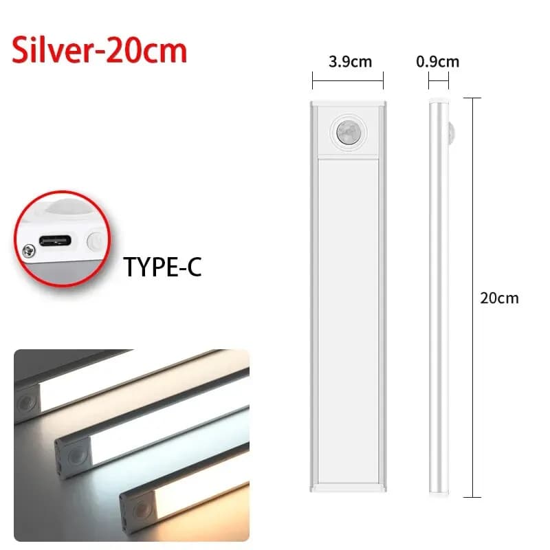 LED capteur de mouvement lumière veilleuse sans fil USB sous armoire lumière pour armoires de cuisin