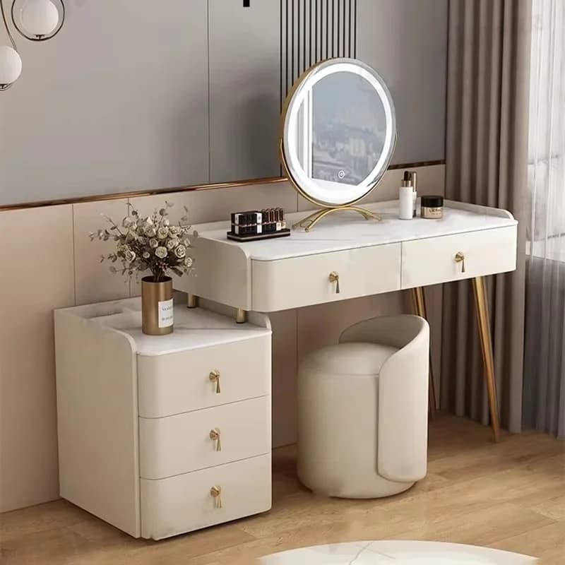 Tiroir De Table De vanité pour filles, miroir nordique pour femmes, Table De vanité De Salon, rangem