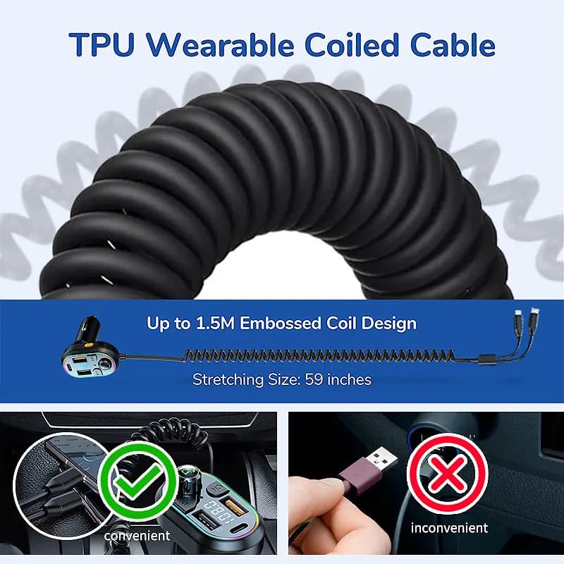 Transmetteur FM Bluetooth 5.0 pour voiture, récepteur Audio sans fil, lecteur MP3 25W PD, Charge rap