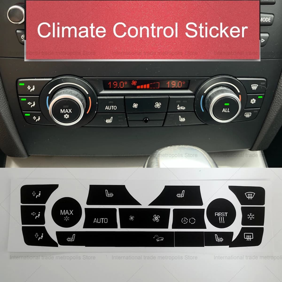Autocollants pour boutons de climatisation AC, Kit de réparation pour BMW E90 E92 E91 323i 325i 328i