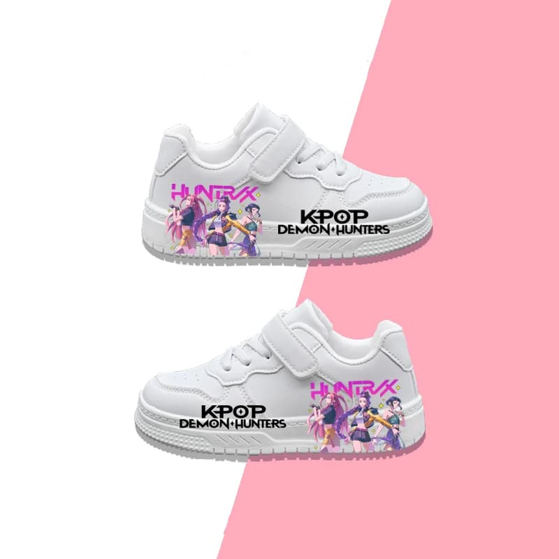 Chaussures décontractées pour enfants, design imprimé KPOP, chaussures de sport blanches pour garçon