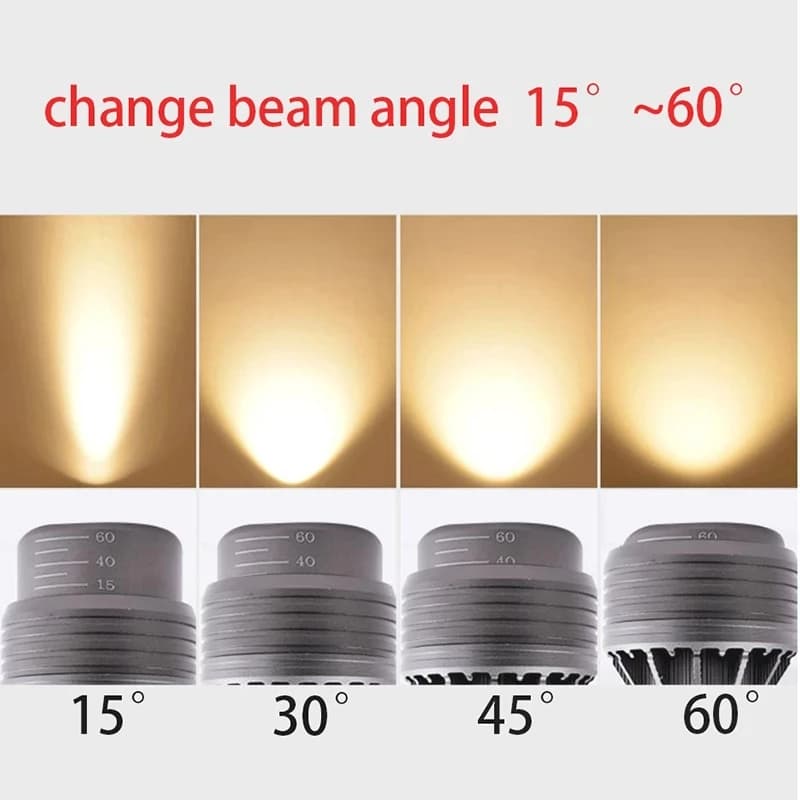Projecteur LED de mise au point 110V 220V, ampoule E27, Zoom à vis, lumière chaude, lumière neutre, 