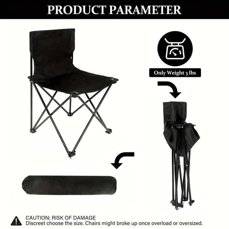Chaise pliable d'extérieur, chaise de Camping avec poche latérale, chaises de pique-nique en tissu O