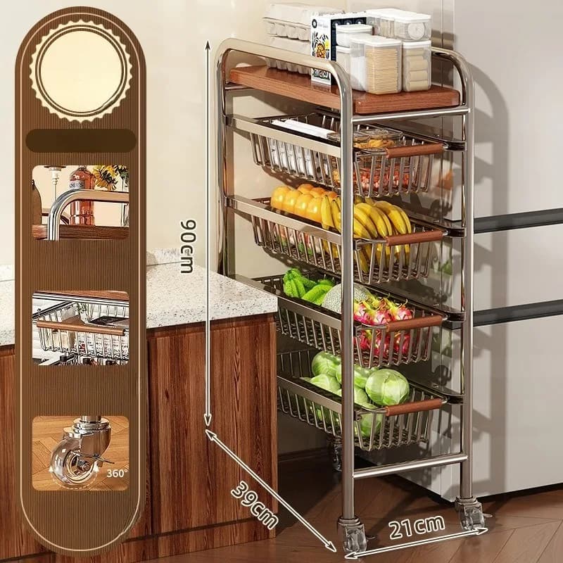 Étagère de rangement de cuisine, supports coulissants modernes, support d'organisation d'angle, étag