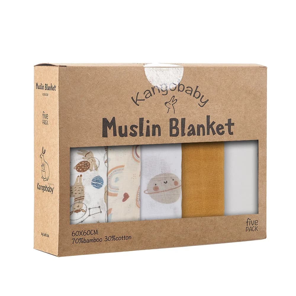 Kangobaby # Ma vie douce #   Nouveau 5 pièces Pack multi-fonctionnel bambou coton nouveau-né moussel