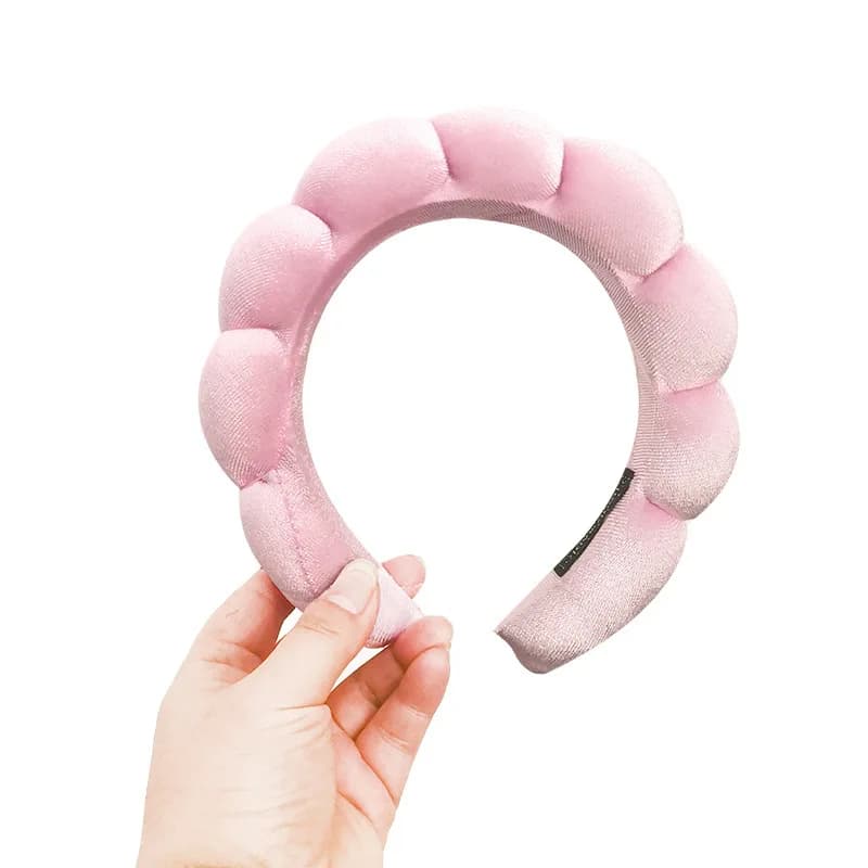 Bandeau de cheveux en velours, tête de mort haute, éponge supérieure, pâte frite, torsades, fouet ha