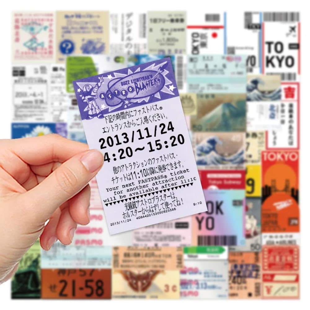 10/30/60 pièces japonais Vintage billets autocollants mignon décoration bricolage valise de voyage t