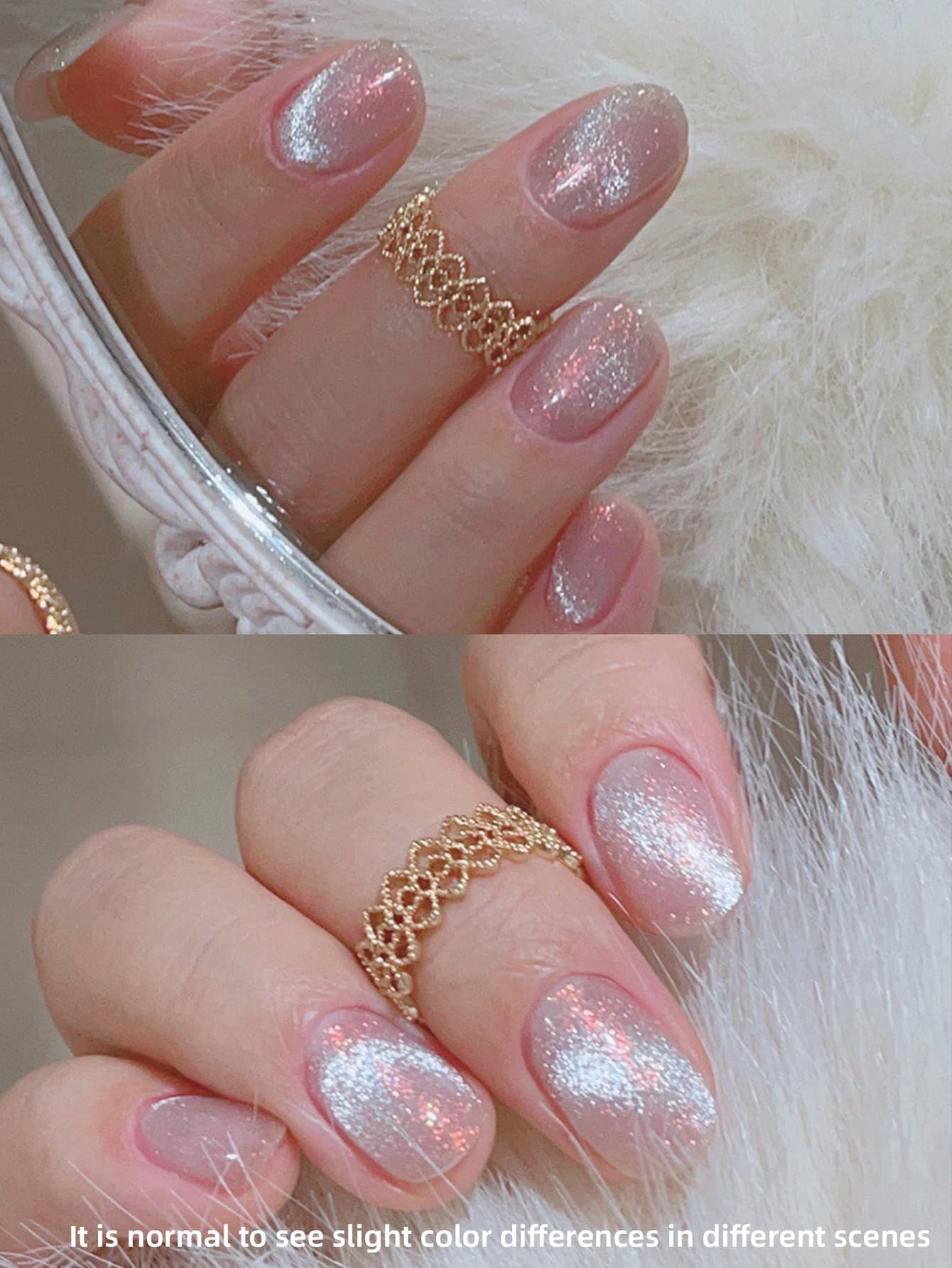 Vernis à ongles Gel œil de chat glace pilée poire de neige 15ml, Gel UV/LED brillant sans bulles à s