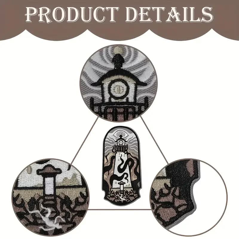 Patch brodé phare lumineux sur la mer, Badge esthétique, cadeau à faire soi-même, patchs à repasser 
