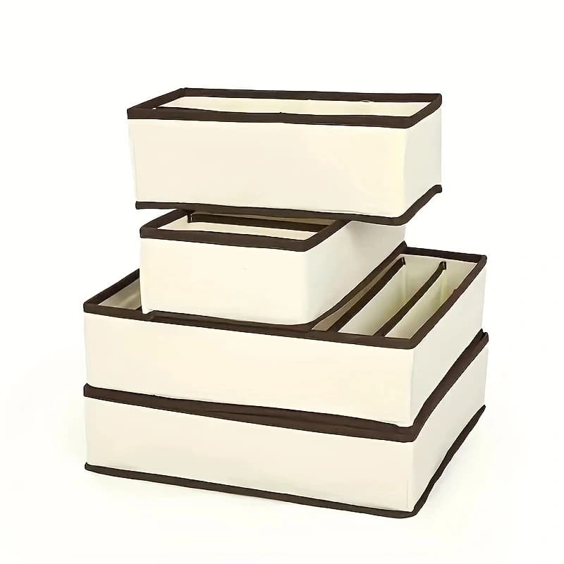 Dox de rangement de sous-vêtements 4 pièces, séparateur de rangement de sous-vêtements chaussettes, 