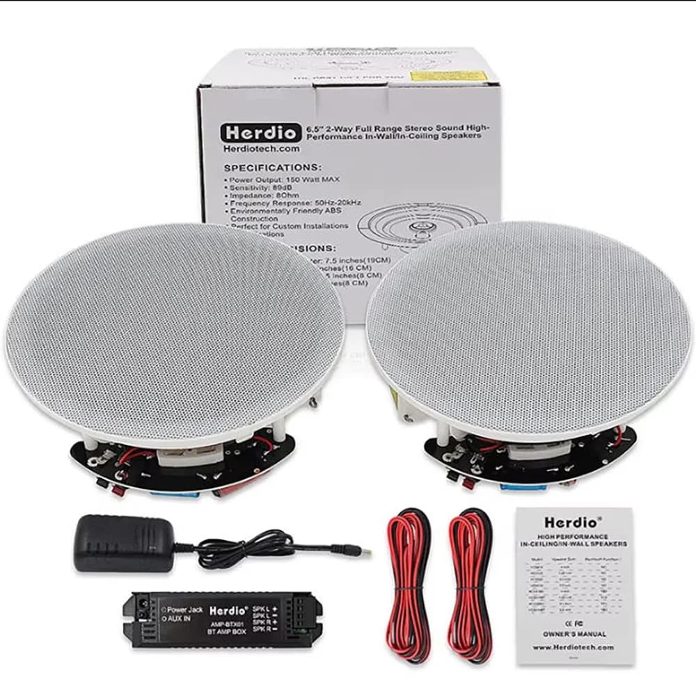 Herdio – haut-parleur Bluetooth de plafond de 6.5 pouces, 300W, système de haut-parleurs encastrés p