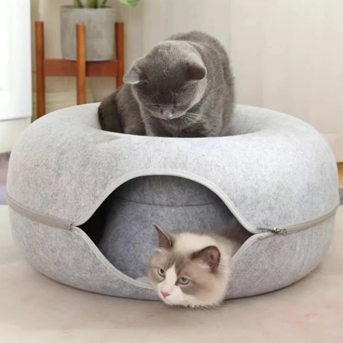 B-Tunnel beignet chat lit Tunnel interactif feutre pour animaux de compagnie jouets d'intérieur chat