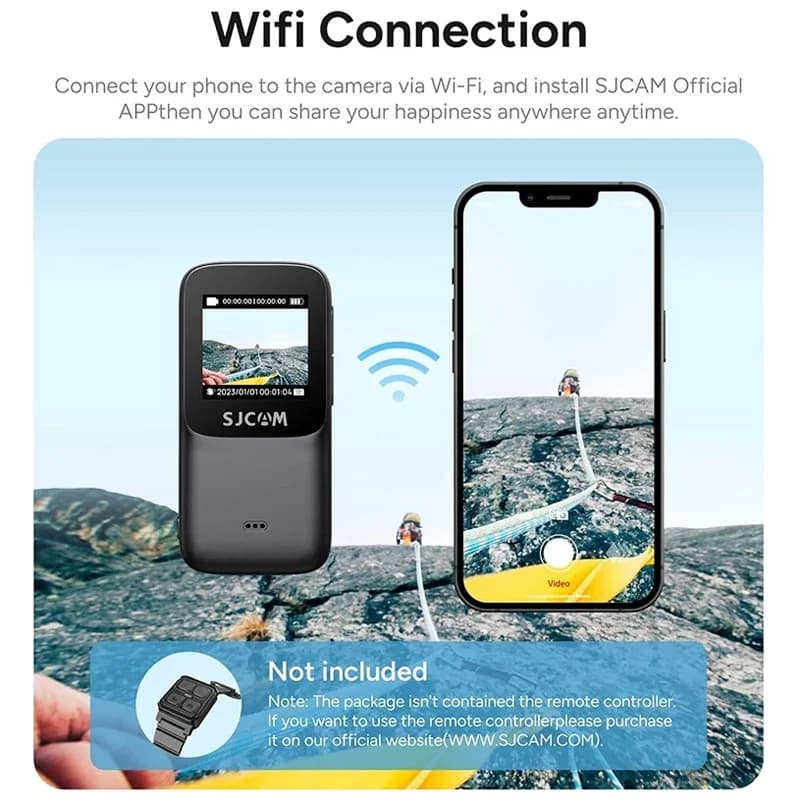 Caméra d'action 4K SJCAM C200 Pro avec boîtier portable, étanche 5M, vidéo FHD GYRO, Wi-Fi 5G, visio