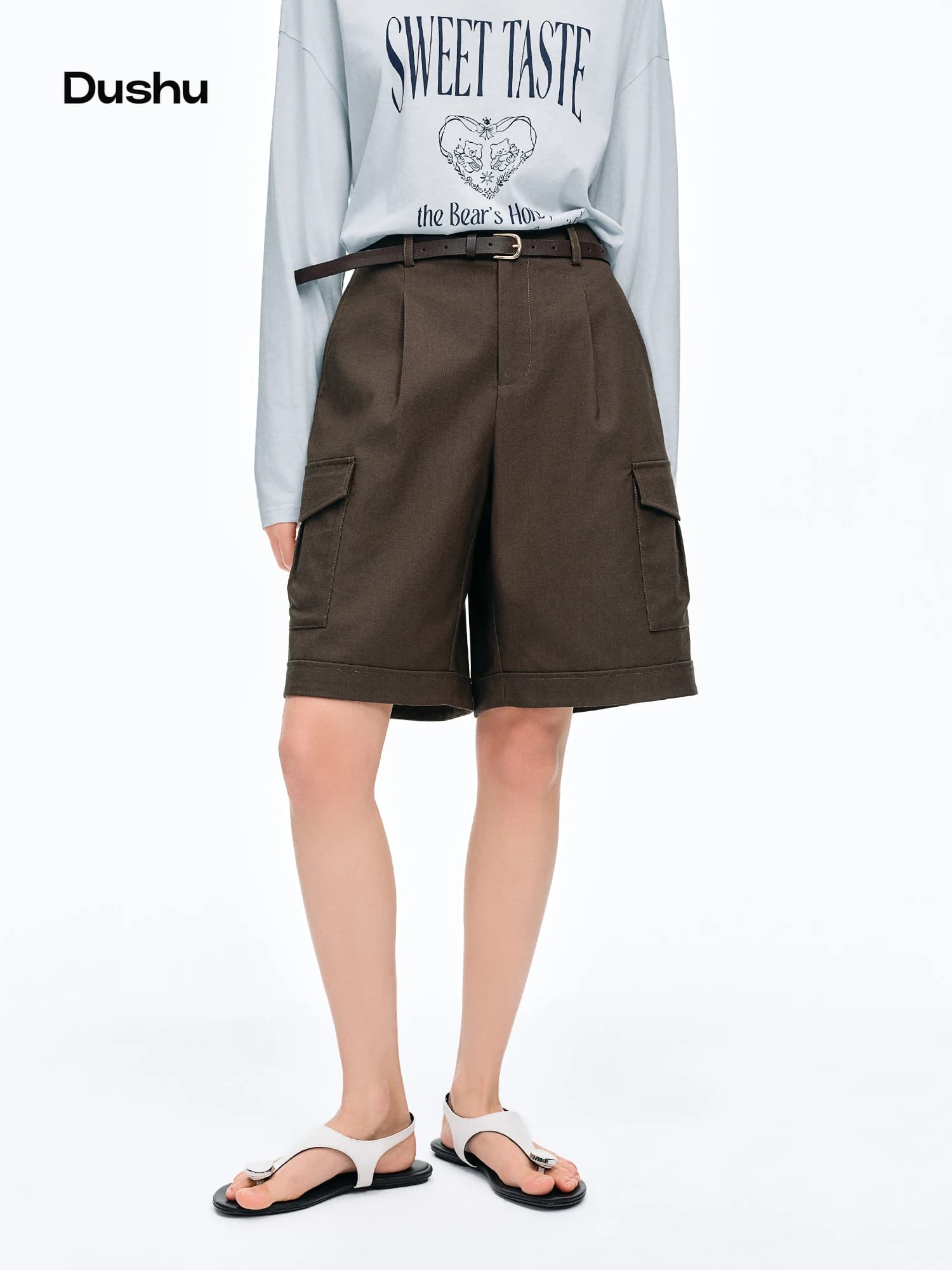 Pantalon Capri et Short Décontracté Ample DUSHU pour Femme, Style Montagne, Collection Printemps/Été