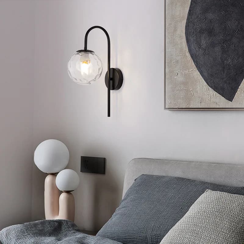 Lampes murales LED simples et modernes, boule de verre créative, applique murale pour salon, chambre