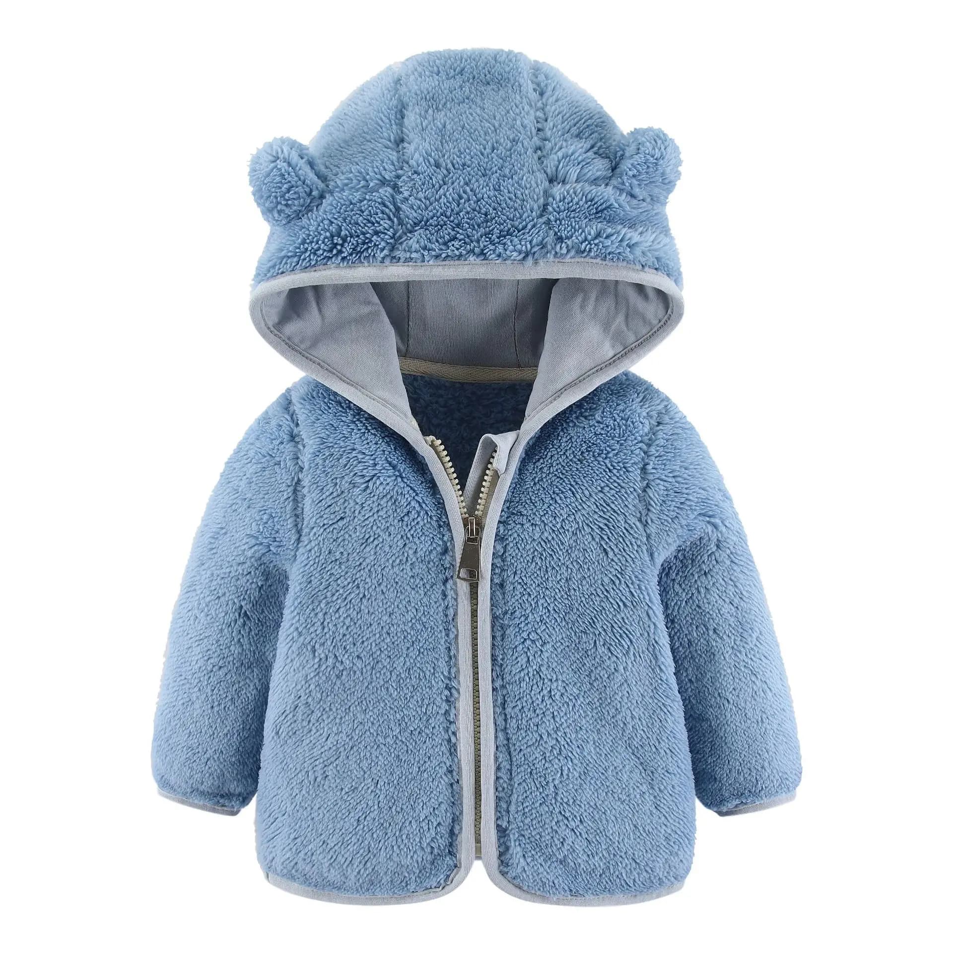 Manteau polaire pour enfants de 0 à 3 ans, veste chaude à manches longues avec oreilles d'ours, vête