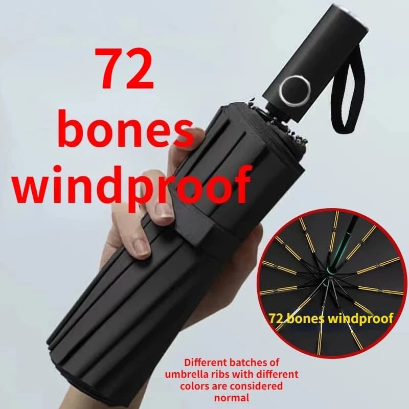 72 os Super fort coupe-vent pliant automatique hommes parapluie renforcé grand imperméable Protectio