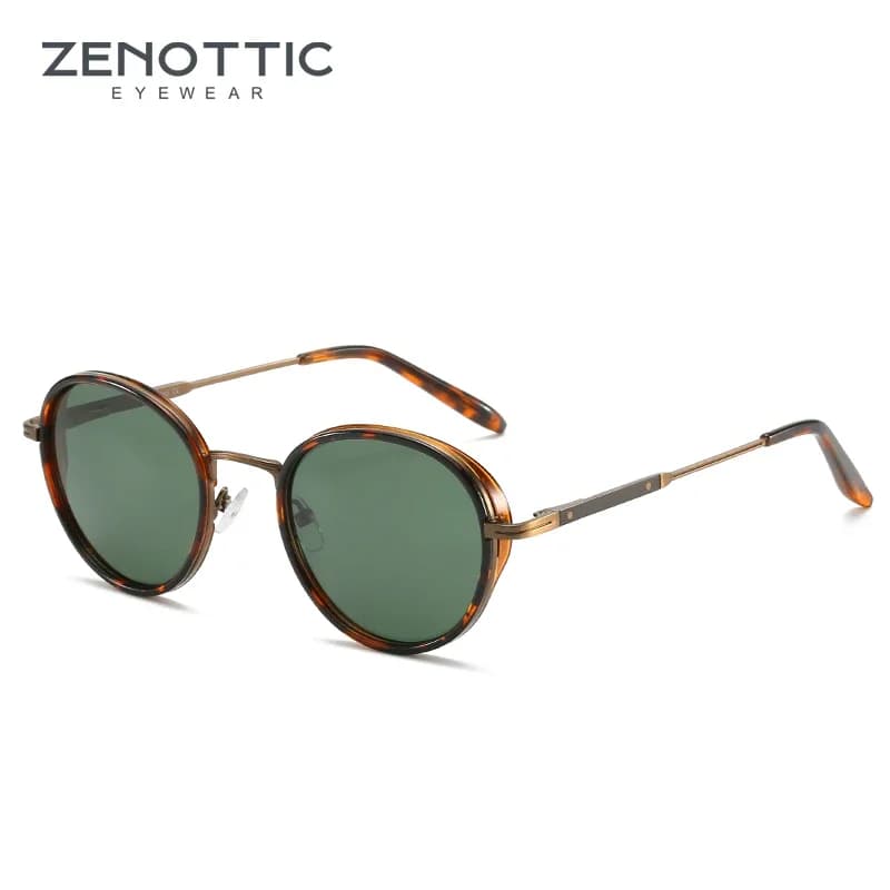 ZENOTTIC Steampunk lunettes de soleil rondes miroir polarisé (01 couleur) lunettes de soleil pour fe
