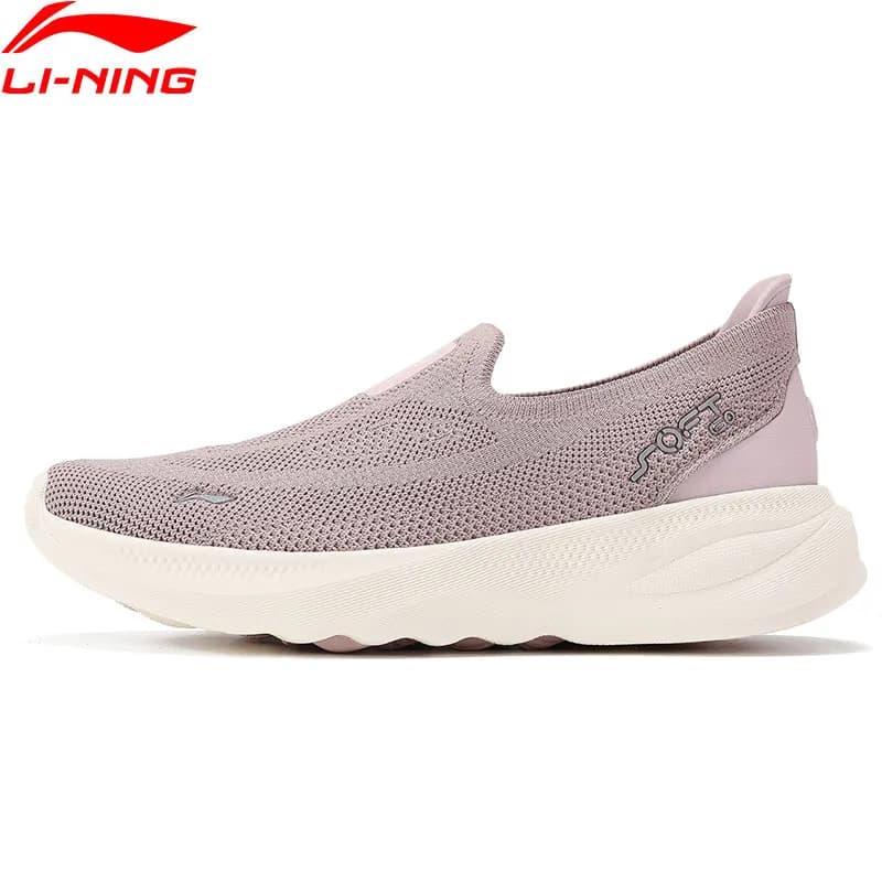 Li-Ning SOFT GO 2 KNIT – chaussures de marche décontractées à enfiler pour femmes, respirantes, avec