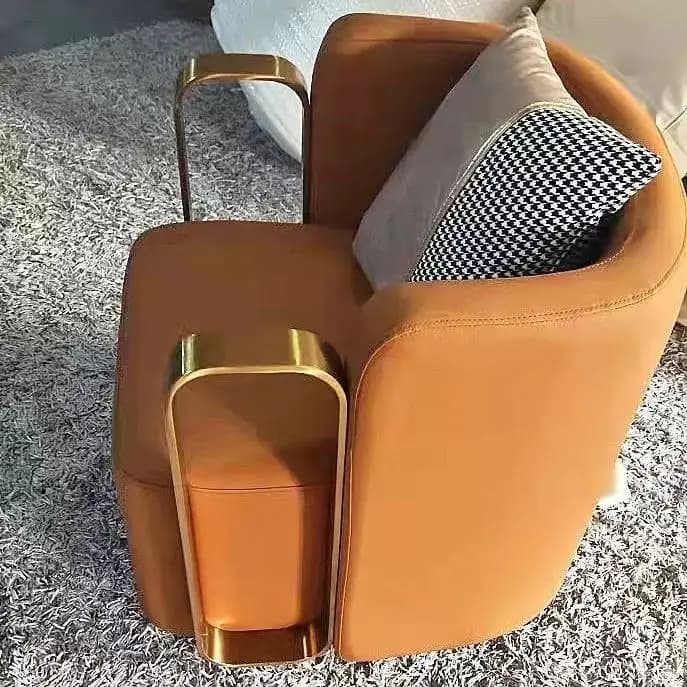 Luxe Relax cuir loisirs Accent chaise meubles de salon en métal pivotant loisirs moderne tissu faute