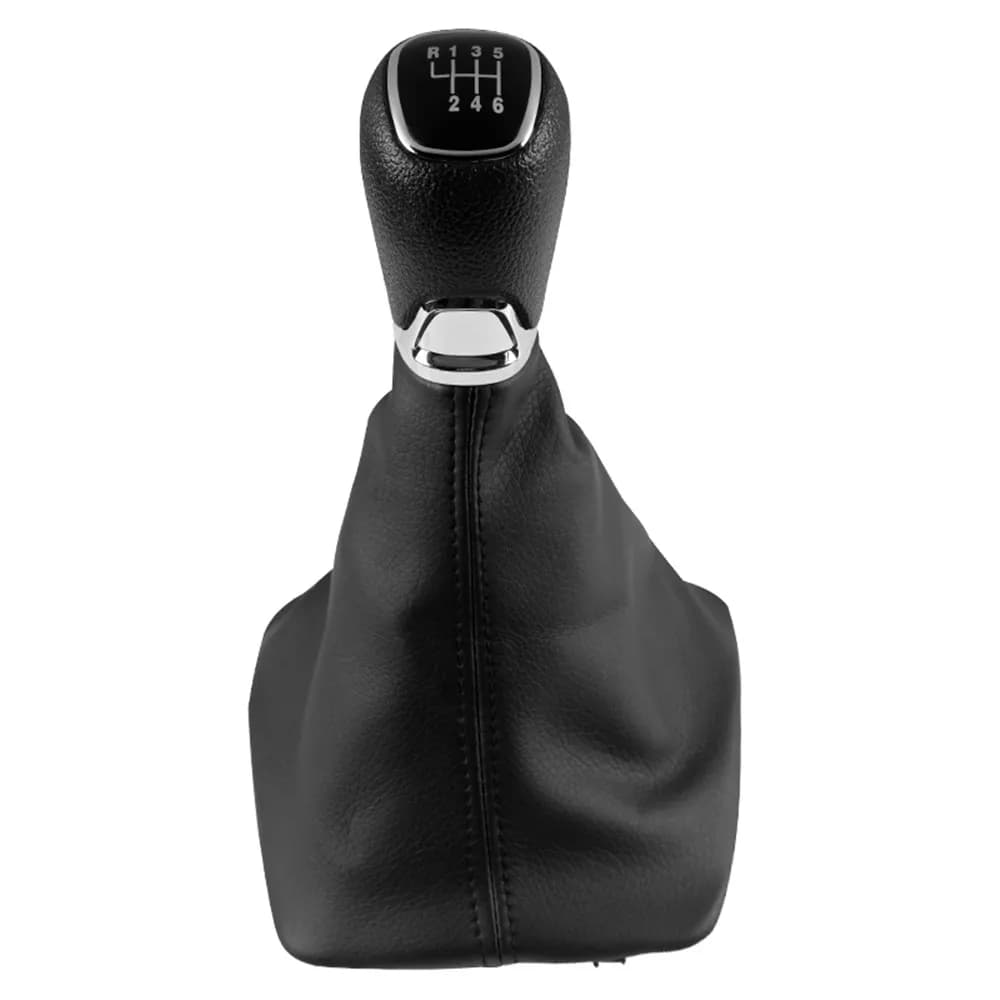Pommeau de levier de vitesse de voiture en cuir chromé, couvercle de botte pour Skoda Octavia A5 A6 