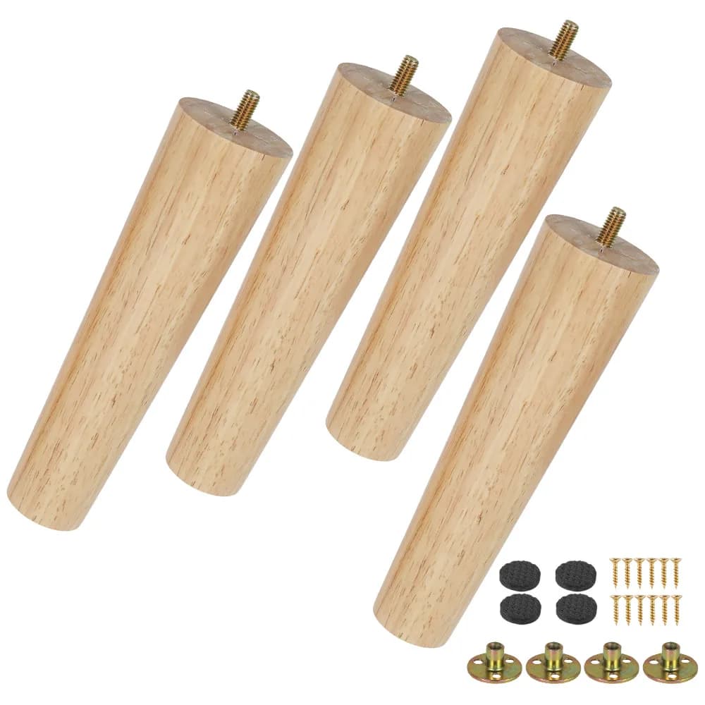 Kit de pieds de meubles en bois massif, 4 pièces, hauteur 8/15/20cm, pieds de Table obliques/droites