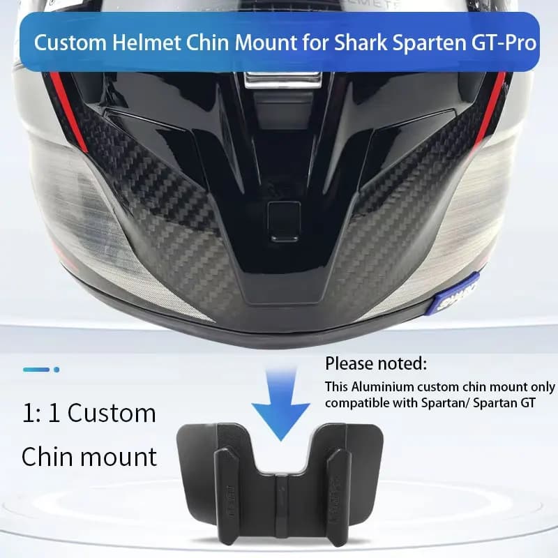 Support de menton en aluminium personnalisé pour casque Shark Spartan GT, pour GoPro Hero 12 11 10 9